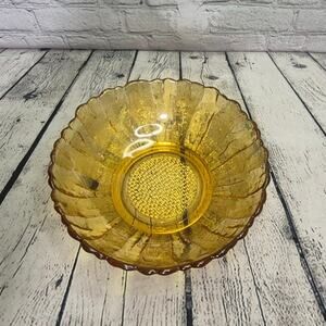 Vintage Anchor Hocking Country Estate Salad Bowl Harvest Gold Sunflower Bowl